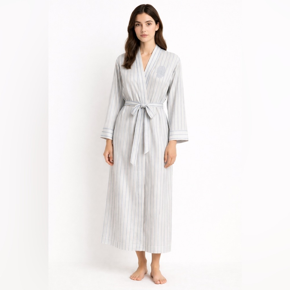 Vintage Christian Dior Satin Striped Robe | Quiet Luxury Old Money